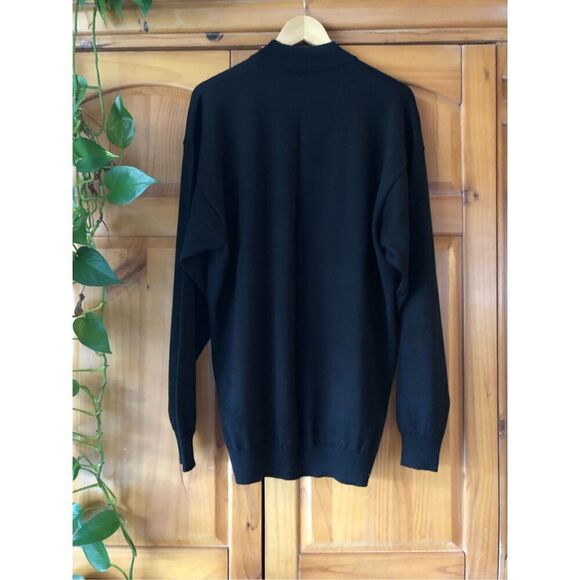 Mens FRANCO ROSSI ITALY Wool Blend Black Pullover Sweater SZ XL - Picture 5 of 11